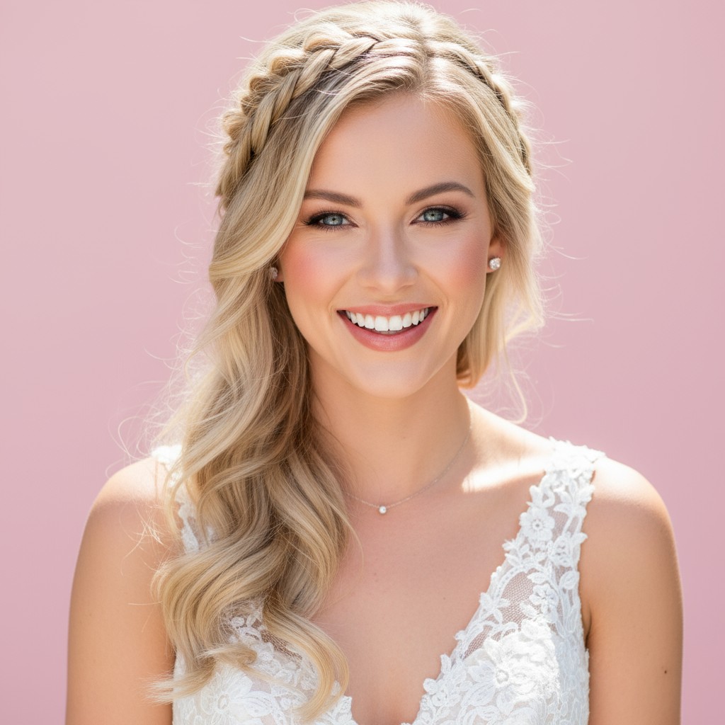 Waterfall Braid With Curls Wedding Ideas